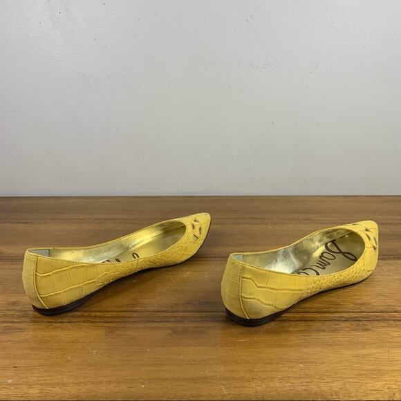 Sam Edelman Delancey Yellow Crocodile Pointy Toe Flat 
Size 6.5 - Picture 5 of 8
